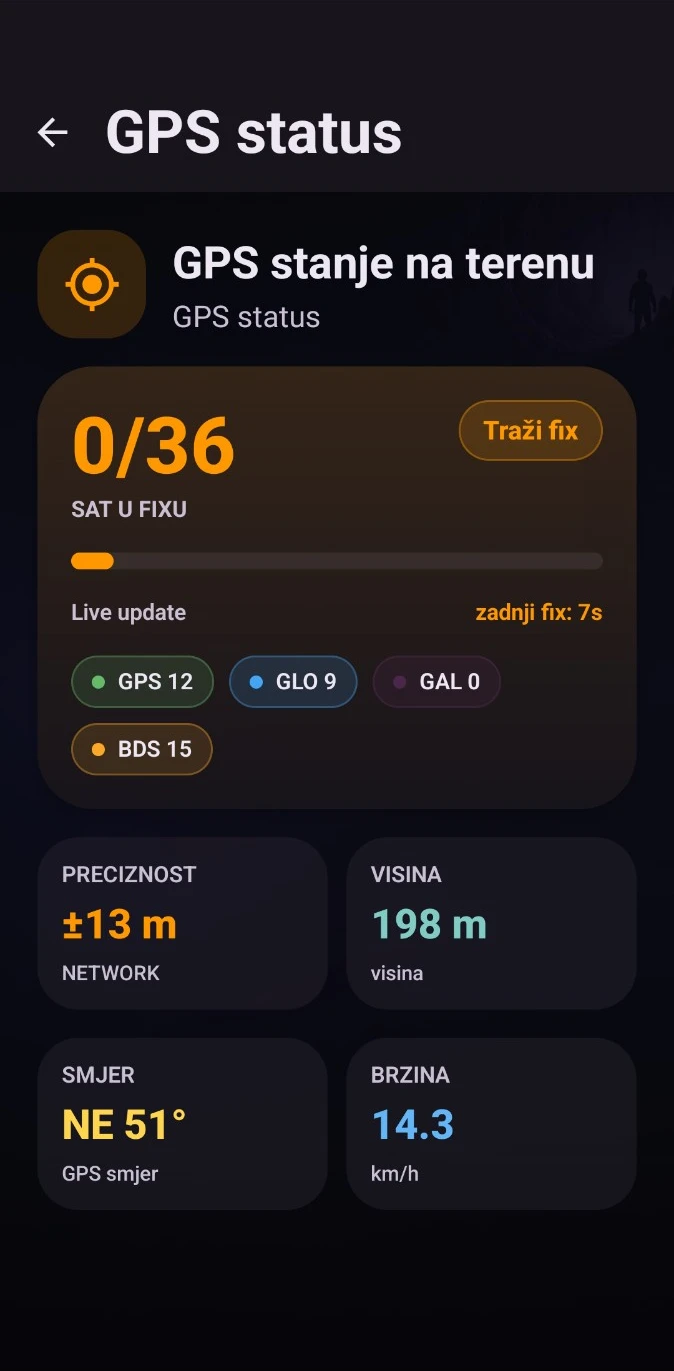 Satellite status and location diagnostics