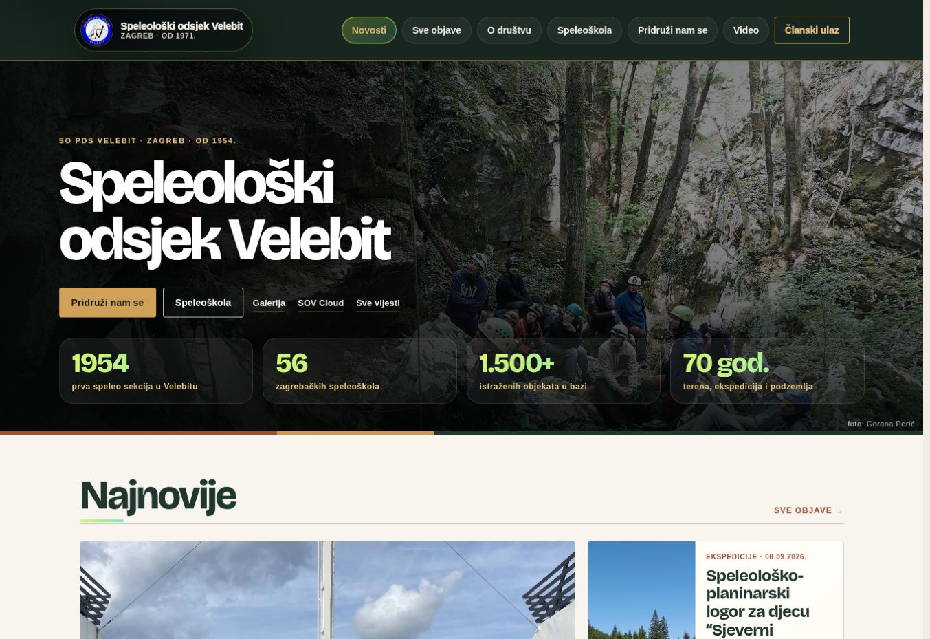 Web-stranica SOV-a Velebit